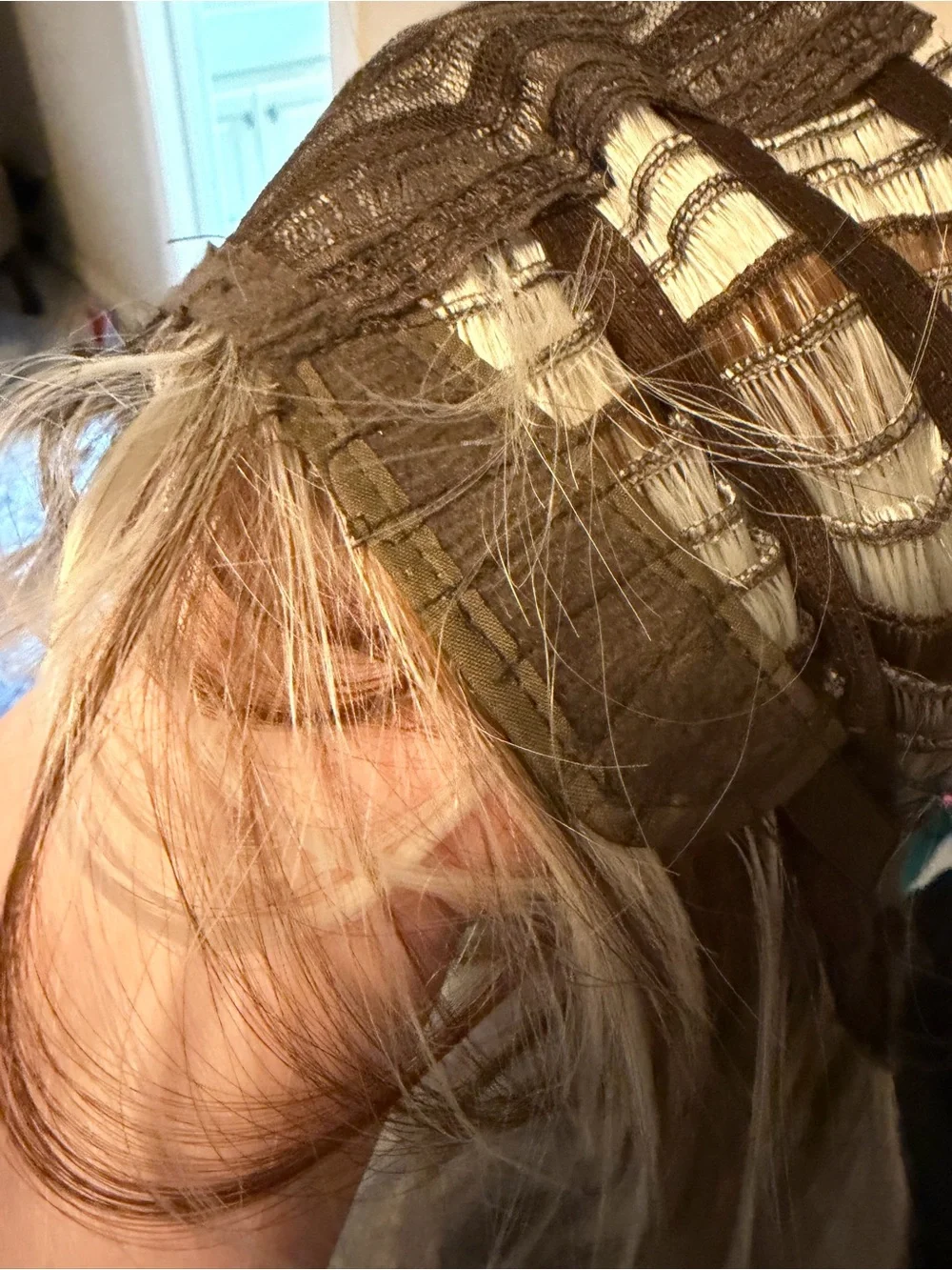 DWY Layered Synthetic Wig with Fringe - Silver Blonde Ombre